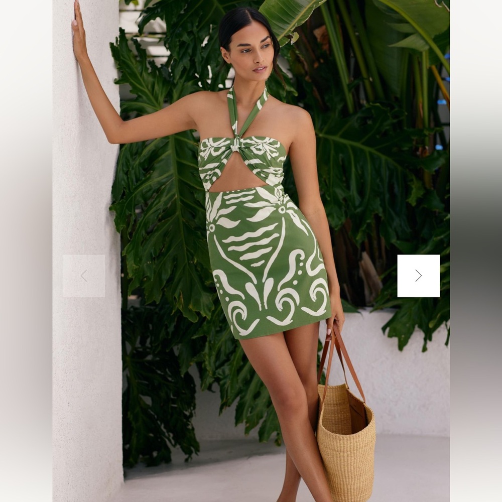 Green Halter Mini Dress